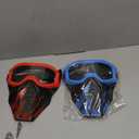RoundFunny 2 Pack Tactical Mask for Kids with Safety Goggles to Protect Eyes, Full Mask Eye Protection for Christmas Kids Gifts CS Airsoft Shooting Game Party(Bright Color)