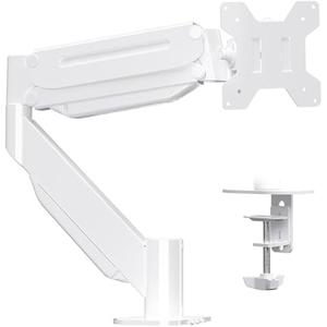Suptek Ultrawide Monitor Arm Mount for 17 to 49 Inch Heavy Duty Curved Screen, Holds 46.2 lbs, Adjustable Gas Spring Monitor Arm Desk Mount Stand, 75/100 Vesa Mount, White(MD71LW)
