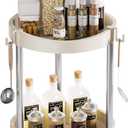 10.01" 2-Tier 360Rotating Lazy Susan turntable Organizer Spice Rack Organization for Kitchen countertop and Cabinet pantry Organizers and storage(2White, Extra Large)