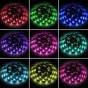 Led Strip Lights Battery Powered RGB 2M 6.56ft Battery Operated Led Battery Lights with 3 Keys Controller Waterproof Battery Led Rope Lights for TV, Bedroom, Mirror, PC, Camping & Home Decoration