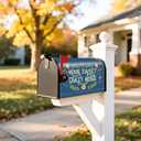 TOUNER Home Sweet Crazy Home Floral Mailbox Covers, Funny Magnetic Letter Box Wrap, Seasonal Post Letter Box Decor for Outdoor Garden Yard, Mailbox Decor Gifts for Friends New Homeowners Neighbors