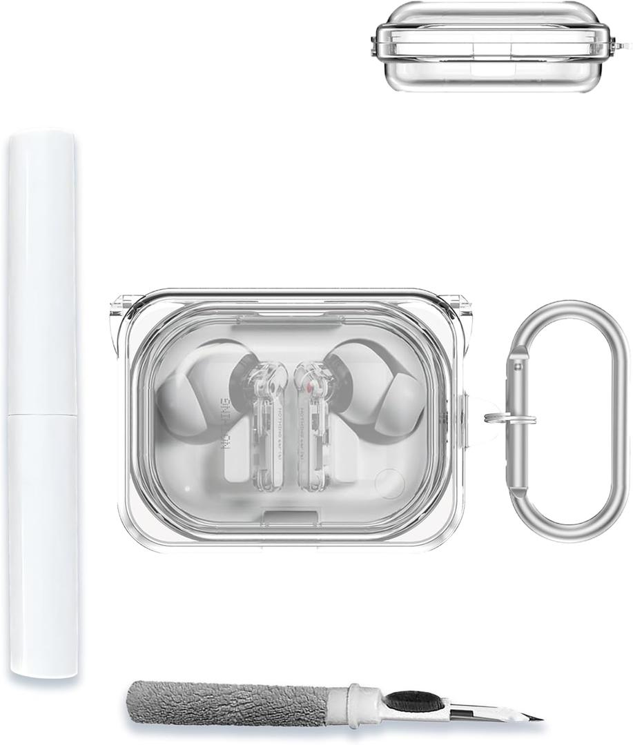 Case Cover for Nothing Ear (a) Wireless Earbuds,Clear Soft TPU Protective Cover with Keychain and Cleaner Kit for Women Men Shockproof Skin,Clear