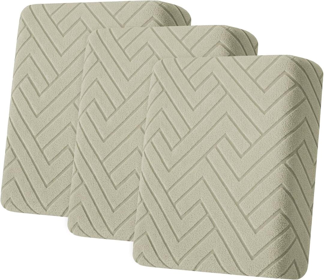 Couch Cushion Covers Non Slip Stretch Sofa Slipcovers,Khaki | Anti-Slip, 3-Pieces, Elastic Bottom, Stretchy, Pet Friendly, Machine Washable, Durable, for Sofa, Couch, Chair, Living Room