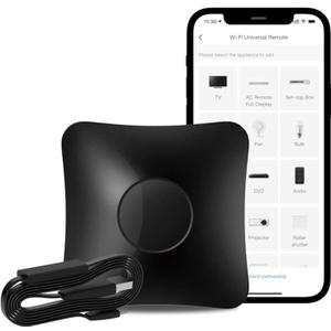 RM4 Pro IR Universal Remote Control BroadLink, All-in-One Hub, Code Learning Function, TV, STB, Air Conditioning, Curtain Motor Compatible with Alexa. (2.4GHz Wi-Fi Only)