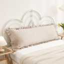 Taupe Body Pillow Cover 20x54inches Long Pillowcase Ruffled Pillowcases Shabby Chic Ruffled Fringe Decor Body Ruffled Pillow Sham Cute Pillowcase (1 Body, Taupe)