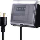 WiFi Pool Pump Timer Outlet, 20A 125V 1HP,Twist-Lock NEMA L5-20R Plug-in Timer, Outdoor& Indoor use,with Weatherproof Cover, for Pool Pump, Water Heater, Pool Filter, Landscape Lights