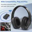 WallarGe Wireless Bluetooth Headphones for TV Watching, Comfortable for Seniors with Bluetooth 5.3, Easy Setup Headphones with USB Transmitter, 25 Hours Play and No Audio Delay