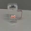 YINXIANJIN 13Oz Square Glass Cups with Lids and Straws, Heat Resistant Glass Tumbler with Handle Bow Knot Transparent Drinking Glasses for Water, Juice, Iced Coffee, Milk, Tea (Pink)