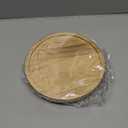 Round Decorative Tray Wood Bathroom Counter Organizer Farmhouse Kitchen Decor Wooden Riser for Soap Dish, Perfume, Candle, Sponge, 8" - Brown