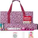 American Mahjong Tile Set, 166 Acrylic Mahjong Tiles, 4 All-in-One Color Rack/Pushers, Complete Mahjong Game Set with Red Printed Carrying Bag