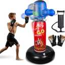 Punching Bag for Kids with 360 Rotating Head, Hyperzoo 63" Heavy-Duty Inflatable Boxing Bag with Gloves & Pump, Freestanding Punching Bag Toy for Boys & Girls Ages 512  Great