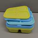 Canfanni 3 Pcs Snack Box Containers Set, Reusable 4 Compartment Lunchable Container, Stackable BPAFree Bento Box for School, Work, Travel (3 Color)