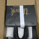 DjinnGlory 50 Pack Medium Sized Black Thank You Paper Bags with Handles 10x8x4 Inches and White Tissue Paper for Small Busines Wedding Baby Shower Graduation Party Favors Treats Goodies