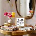 3 x Funny Dog Bathroom Decor - Rustic Wooden Box Sign for Bathroom Shelf, Vintage Decorative Accessory, Freestanding Tabletop Restroom Sign, Welcome to the Bathroom A Dog Will Be with You Shortly (Style 01)