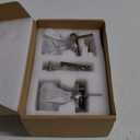 Crystal Glass Door Knobs Interior, Modern Bathroom Bedroom Door Knobs with Lock Privacy Function, Satin Nickel