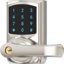 HIDALIFE Keyless Entry Door Lock, Electronic Keypad Door-Lock with Handle, Touchscreen, Auto-Locking, Anti-peep Password, Easy to Install for Front Door, Home, Office, Satin Nickel