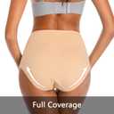 OLIKEME Womens Underwear Cotton High Waisted Breathable Soft Briefs Postpartum Full Coverage Underwear for Women 5 Pack (Multi, L)