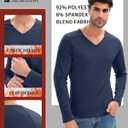 3 Pack Men's Thermal Shirts Big and Tall Fleece Lined Long Sleeve V Neck Base Layer Raglan Curved Hem Warm Tops (XXL)
