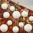 12 Pcs Large Paper Honeycomb Christmas Ornaments 10" 8" 6" Ivory Neutral Christmas Ceiling Ornaments Jumbo 3D Hanging Balls Assorted Size Brown Xmas Stairs Decor for Home Tree Indoor Party
