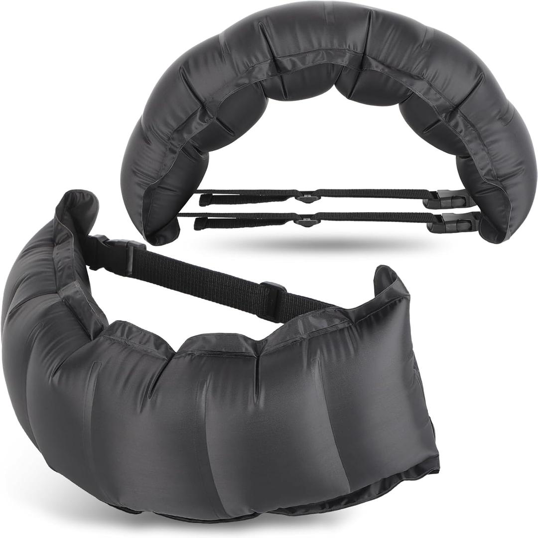 Lewtemi 1 Pcs Inflatable Swim Belt Pool Flotation Portable Waist Floatation Aid for Adults Adjustable Floating Swimming Training Aid Waist Belt with Buckle and Rope for Swimming Beginner (Black)