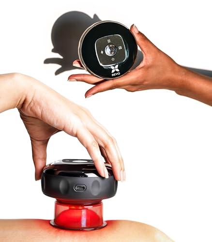 REVO The Original 4-in-1 Smart Cupping Therapy Massager, Red Light Therapy for Targeted Pain Relief, Knots, Aches, Muscle Soreness, Circulation & Tighter Skin, Portable Electric Massager- 2 Pack