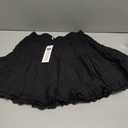 Kate Kasin Women Cotton Mini Skirts with Shorts Underneath, Ruffle Lace Skirt Flowy, Tiered Skorts S