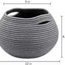 Goodpick Cute Round Cotton Rope Basket Woven Towel Baskets Bathroom Small Dog Toy&Cat Toy Storage Basket for Children Corner Plant Baskets Shelf Indoor, Gray, 10"D x 8.3"H