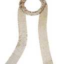 Croozy Women Glitter Sparkle Metal Sequins Neck Tie Scarf Party Evening Long Thin Skinny Tie Shawls Neckerchief