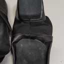 Black Slip-on Jazz Shoes Elastic Leather Sole Dance for Men Womens (13.5W / 12.5M)