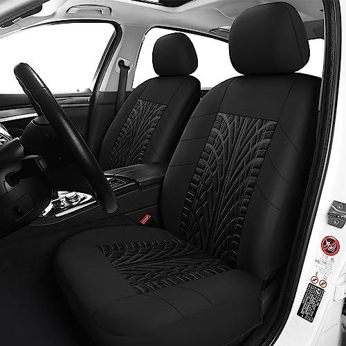 Pariitadin Car Seat Covers Front Pair, Washable and Breathable Seat Covers for Cars, Universal Fit Car Interior Covers for Most Sedan Truck SUV, Black