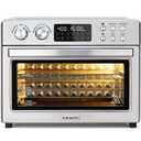 28QT Air Fryer Toaster Oven Combo, Large 12-in-1 Convection Countertop Oven with Next-Gen HeatWave Convection, 3-Layer Cooking, Rotisserie for Chicken, Fits 11" Pizza, All Accessories, Stainless Steel