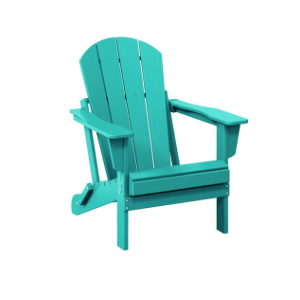 WestinTrends Malibu 1 Piece Set Outdoor Folding Poly Adirondack Chair, Turquoise