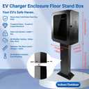 Outdoor EV Charger Enclosure with Pedestal Stand, Key Lock, Black