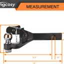 10-Ton Pintle Hook Trailer Hitches Receiver Hook Combination 2-5/16 Hitch Ball, 20000 lbs, 15-1/2 Length
