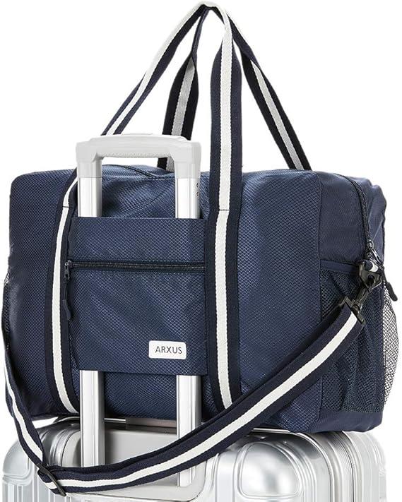 Travel Lightweight Waterproof Foldable Storage Carry Luggage Duffle Tote Bag ( Navy Blue )