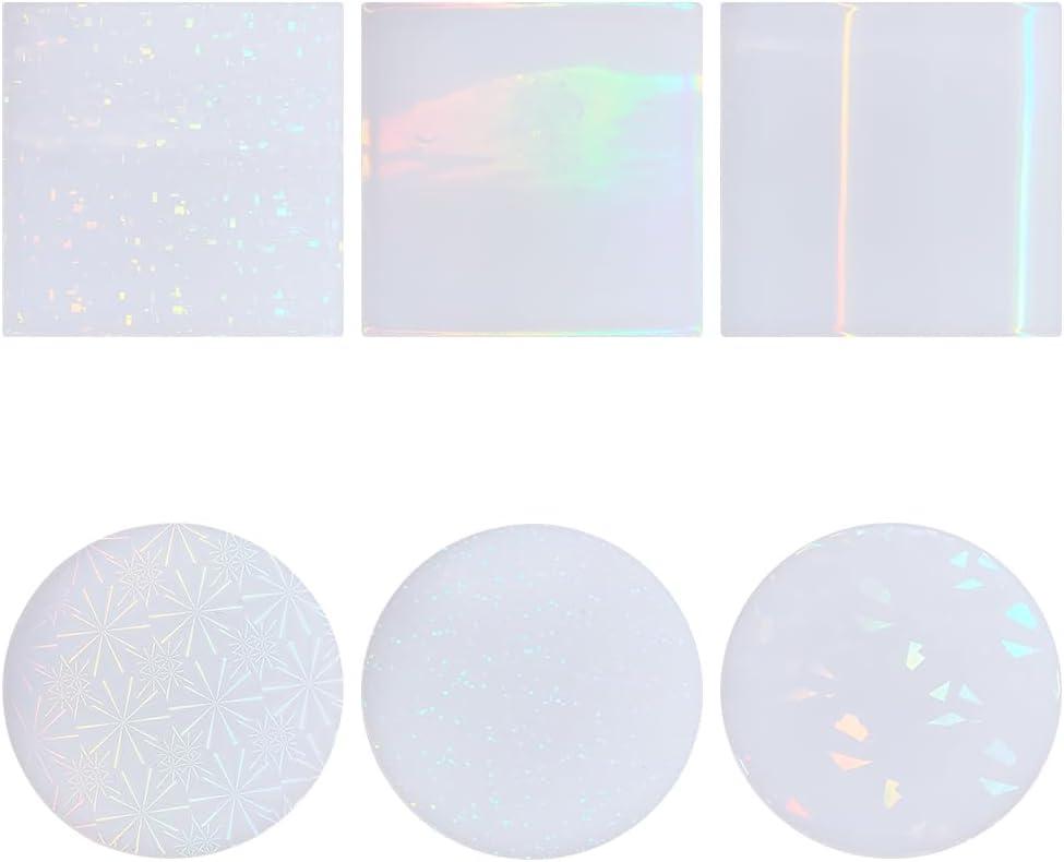 AHANDMAKER 6 pcs Coaster Resin Molds 6 Styles Holographic Silicone Sheet Epoxy Resin Molds for Coasters Making Resin MatrixDIY Craft Tool, Chocolate, Candy