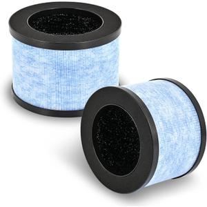 MK06 H13 True HEPA Filters Replacement for AROEVE MK01 MK06 and Kloudi Air Purifier DH-JH01, Intelabe EPI080/EP1080, Elechomes EPI081/EP1081, H13 Premium True HEPA Filter, 2 Pack