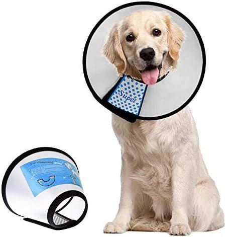 Supet Dog Cone Collar Adjustable After Surgery, Comfortable Pet Recovery Collar & Cone for Large Medium Small Dogs, Elizabethan Dog Neck Collar Plastic Practical ,Size L