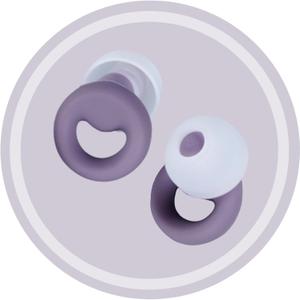 30dB Noise Cancelling Ear Plugs for Sleeping - Reusable Silicone Earplugs for Adults & Kids, Soft Ear Protection for Snoring, Concerts, Lawn Mowing, Travel & Work (6 Ear Tips with Case, Violet) (Medium)