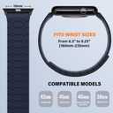 Double Sided Wearable Magnetic Band Compatible with Apple Watch Band 42mm(Series 10/11) 41/40/38mm for Men Women, Soft Silicone Strap for iWatch SE Series 11 10 9 8 7 6 5 4 3, Dark Blue-Black