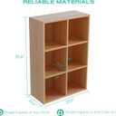 OSCHF 6-Cube Storage Shelf Bookcase - Wooden 3-Tier Floor Standing Open Bookshelf for Home and Office, Display Cabinet, Oak