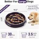 LOOBANI Slow Feeder Dog Bowls - 3.5 Cups Ceramic Slow Feeder Dog Bowls for Large Dogs, Slow Feeding Easy-Grip Handles, Perfect for Fast Eaters Goldens, Labradors & Huskies (L, Purple)