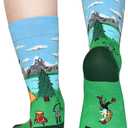 vavcktye Funny Socks Stocking Stuffers for Men Teens Gifts For Christmas Birthday Gifts for Men Dad Boyfriend Son Him (Hiking)