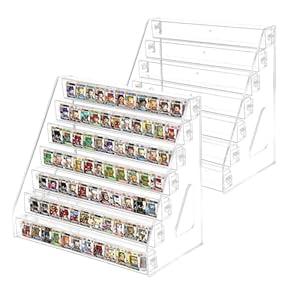 2 Pack Display Shelf for Funko Bitty Pop, 7 Layers Clear Tiered Display Stand for Mini Collectible Toys