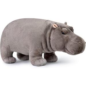 Realistic Hippo Plush Toy - Simulation Standing 14 Hippopotamus Stuffed Animal, Soft Wild Animals Hippo Stuffed Toys, Unique Plushie Toys Model Dolls Collection for Kids