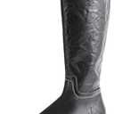 Women's Knee High Wide Calf Platform Riding Boots - Side Zipper, Buckle, Comfortable Tall Boots - Chunky Low Heel, Classic Round Toe - for Women (9, Black)