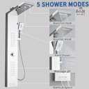 Lengthened Shower Panel Tower System Rainfall Waterfall Shower | Rain Shower Head Handheld High Pressure Rain Massage System(Silver)