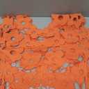 Wyeysyt Crochet Tops for Women Floral Lace Vest Hollow Out Sleeveless Summer Cropped Going Out Top, Small, Orange