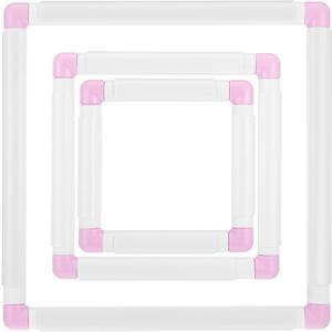 3 Pack Square Embroidery Hoops, Plastic Cross-Stitch Hoops, Plastic Clip Frame for Embroidery, Embroidery Quilting Frames (6x6, 8x8, 11x11)