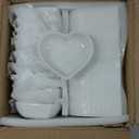 WUWEOT 24 Pack Porcelain Sauce Dish, White Heart-shaped Dip Bowls, 1.5Oz Ceramic Ring Dishes Candle Tray, Seasoning Dishes Appetizer Plates